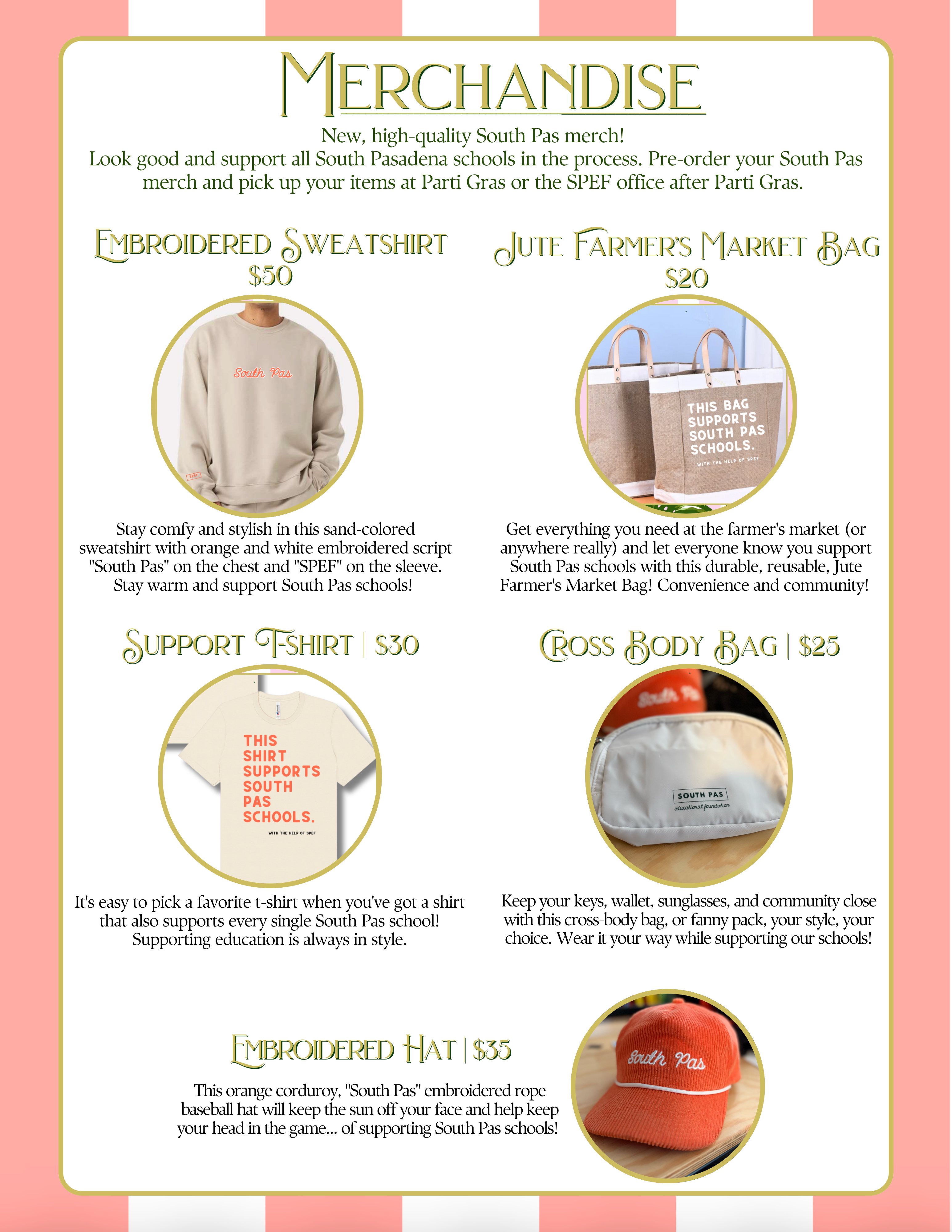 Merchandise Flyer Descriptions